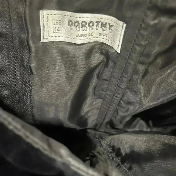 [EU40/US:8]Vintage Dorothy Perkins Strapless Black Velvet  Dress Peplum Tiered - Picture 6 of 12